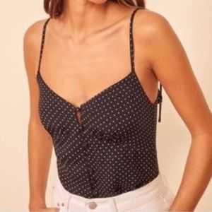 Reformation Rampart Tank - Tie Strap Polka Dot Top